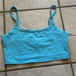 Aqua blue crop top with straps size small